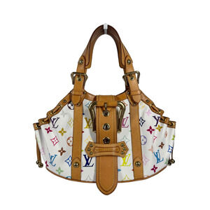 Louis Vuitton 2004 Takashi Murakami Blanc Multicolor Monogram Theda PM Handbag